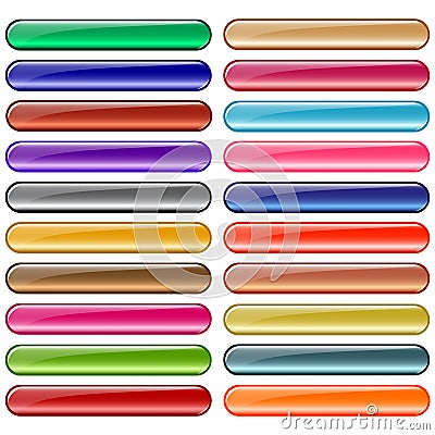Web buttons glossy set Vector Illustration