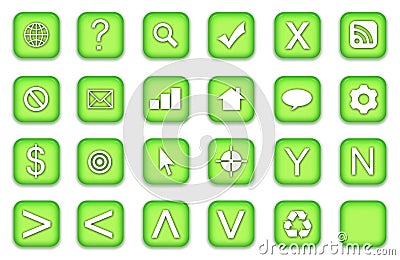 Web Buttons Icons Set Editorial Stock Photo