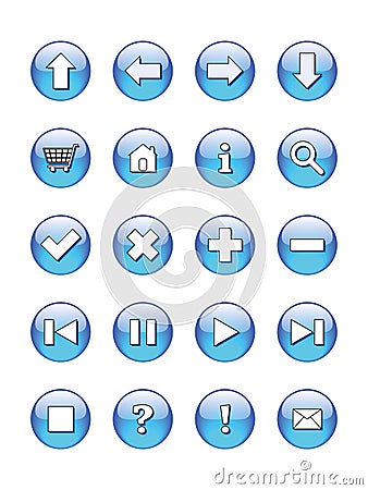 Web buttons icons, signs, Stock Photo