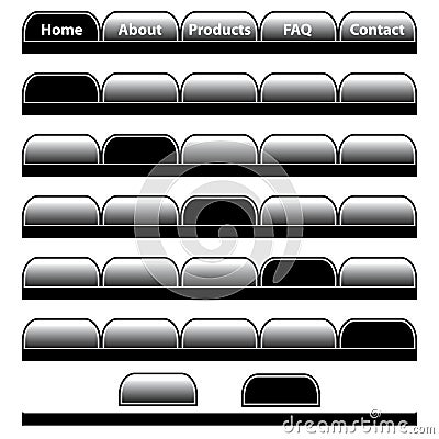 Web buttons navigation bars set Vector Illustration