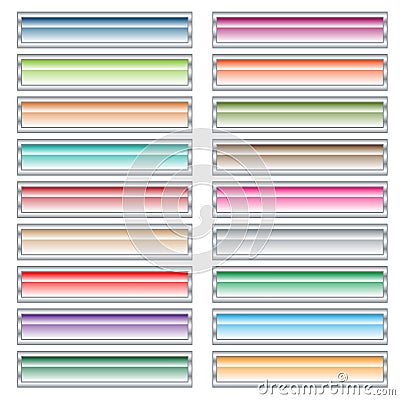 Web buttons set in pastel colors. Vector Illustration