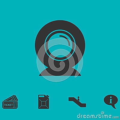 Web camera icon flat Vector Illustration