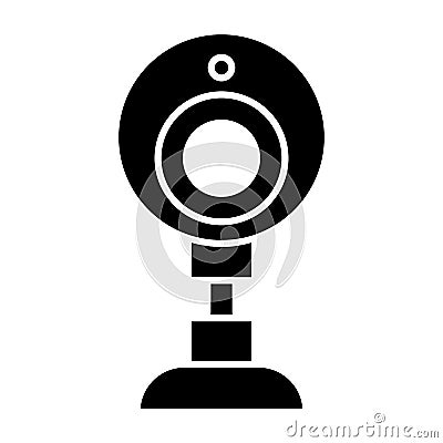 Web camera solid icon. Chat camera vector illustration isolated on white. Device glyph style design, designed for web Vector Illustration