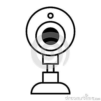 Web camera thin line icon. Chat camera vector illustration isolated on white. Device outline style design, designed for Vector Illustration