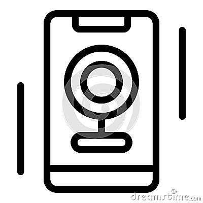 Web camera video record icon, outline style Vector Illustration