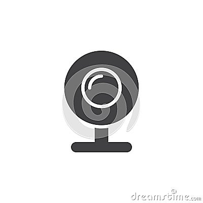 Web camera, webcam icon vector, filled flat sign, solid pictogram isolated on white Vector Illustration