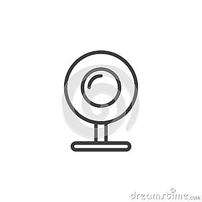 Web camera, webcam line icon, outline vector sign, linear style pictogram isolated on white Vector Illustration