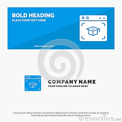 Web, Cap, Education, Graduation SOlid Icon Website Banner and Business Logo Template Vector Illustration