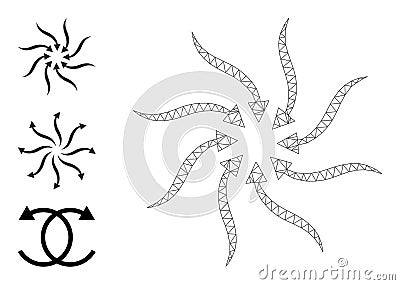 Web Network Anticyclone Rotation Arrows Vector Icon and Other Icons Vector Illustration