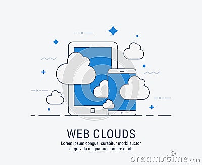 Web clouds vector illustration for web Vector Illustration