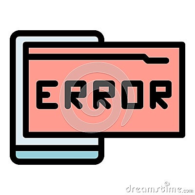 Web code error icon vector flat Vector Illustration