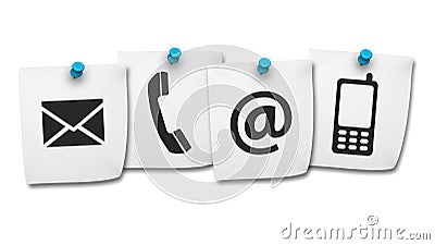 Web Contact Us Icons On Post It Stock Photo