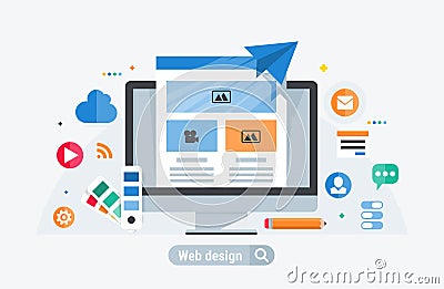 Web design build Vector Illustration