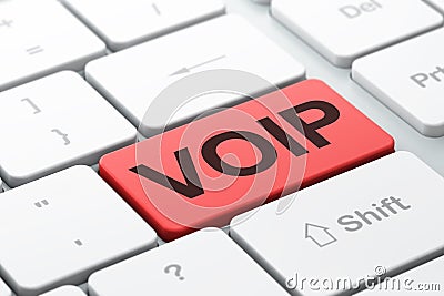 Web design concept: VOIP on computer keyboard background Stock Photo