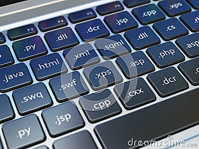 Web design development concept, Programming or SEO termnes on t Stock Photo