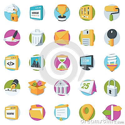 Web Design and Development Vector Icons Stock Photo