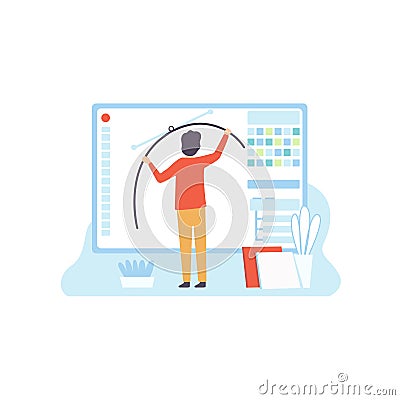 Web Design, Digital Content Creating, Technology Process of Software Development, Social Media Marketing Vector Vector Illustration
