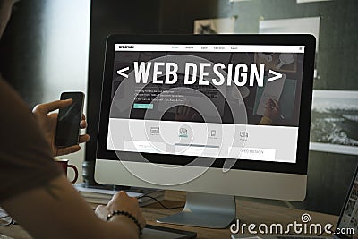Web Design Digital Media Layout Homepage Page Concept Stock Photo