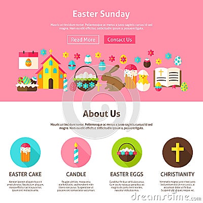 Web Design Easter Sunday Vector Illustration