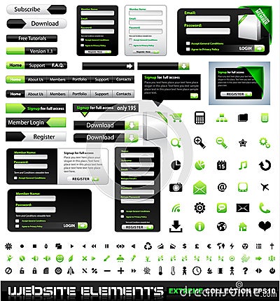 Web design elements extreme collection Vector Illustration