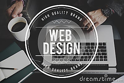 Web Design Homepage Digital Notebook Connection Concept Stock Photo