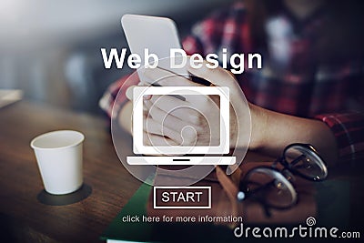 Web Design Homepage Internet layout Software Concept Stock Photo