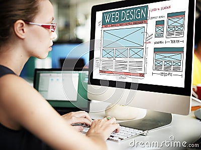 Web Design Internet Layout Technology Homepage Concept Stock Photo