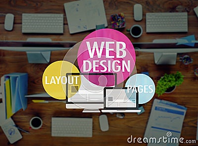 Web Design Layout Pages Development Website WWW Concept Stock Photo
