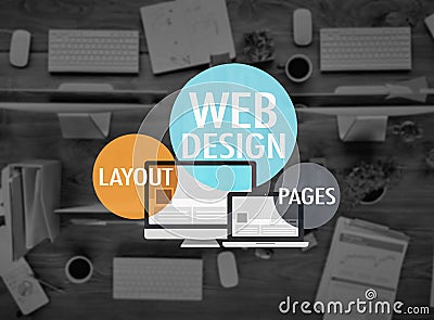 Web Design Layout Pages Development Website WWW Concept Stock Photo