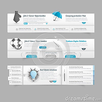 Web design menu navigation elements:Image slider Vector Illustration