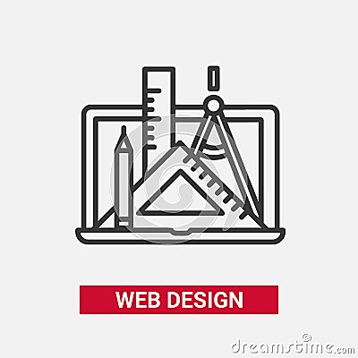 Web Design - modern vector line design icon. Vector Illustration