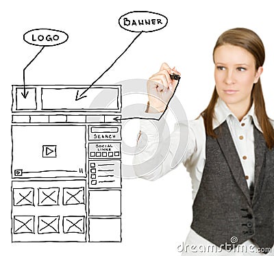 Web design sketch Stock Photo