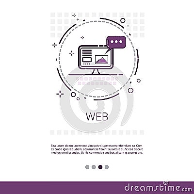 Web Design Software Development Computer Programming Device Technology Banner With Copy Space Vector Illustration