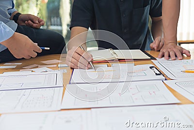 Web designer, creative planning, application development, user experience concept outline Stock Photo