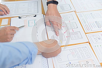 Web designer, creative planning, application development, user experience concept outline Stock Photo