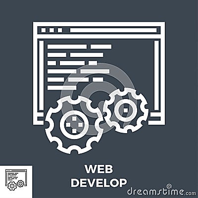 Web Develop Line Icon Vector Illustration