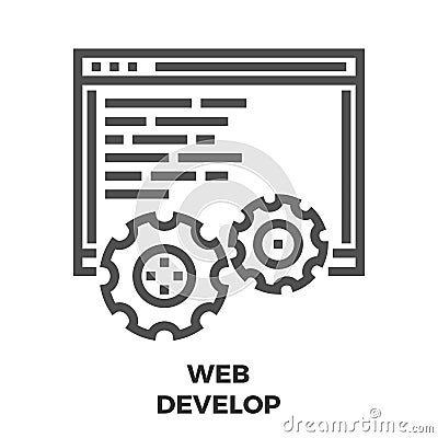 Web Develop Line Icon Vector Illustration