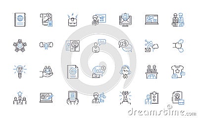 Web Developer line icons collection. HTML, CSS, JavaScript, PHP, Python, Ruby, Java vector and linear illustration. SQL Vector Illustration