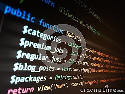 Web development code script Stock Photo