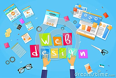 Web Development Create Design Site Building Vector Illustration