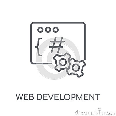 Web development linear icon. Modern outline Web development logo Vector Illustration