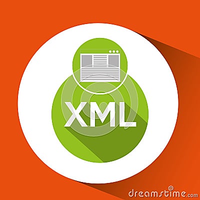 Web development page code xml Vector Illustration