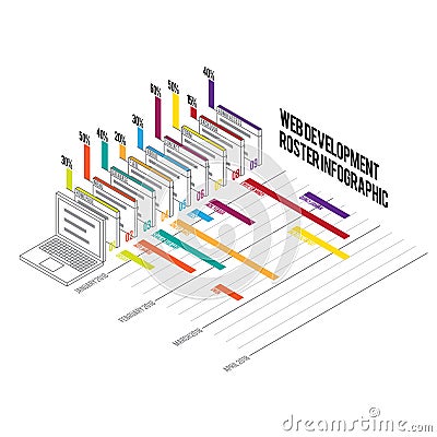 Web Development Roster Vector Illustration