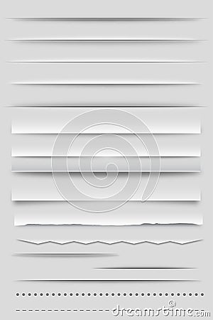 Web Dividers and Shadows Vector Illustration