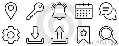 Web Essentials Icon Set Core Line Style Collection for Digital Interfaces Vector Illustration