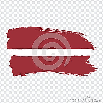 Flag Latvia from brush strokes. Flag Latvia on transparent background for your web site design, logo, app, UI Vector Illustration