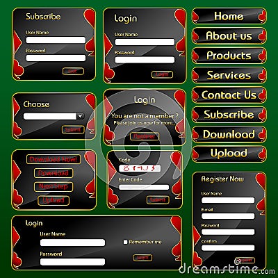 Web Form Template with Casino concept Vector Illustration