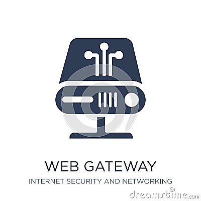 web gateway icon. Trendy flat vector web gateway icon on white b Vector Illustration