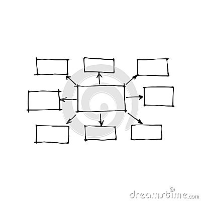 Hand hand vector flow chart diagram with arrows for infographic. Template for cycling diagram, graph, presentation and chart. Vector Illustration