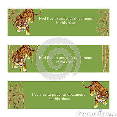Web header design using the Japanese-style tiger Stock Photo
